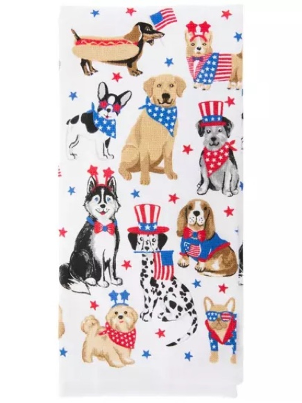 Patriotic Dogs Kitchen Towel